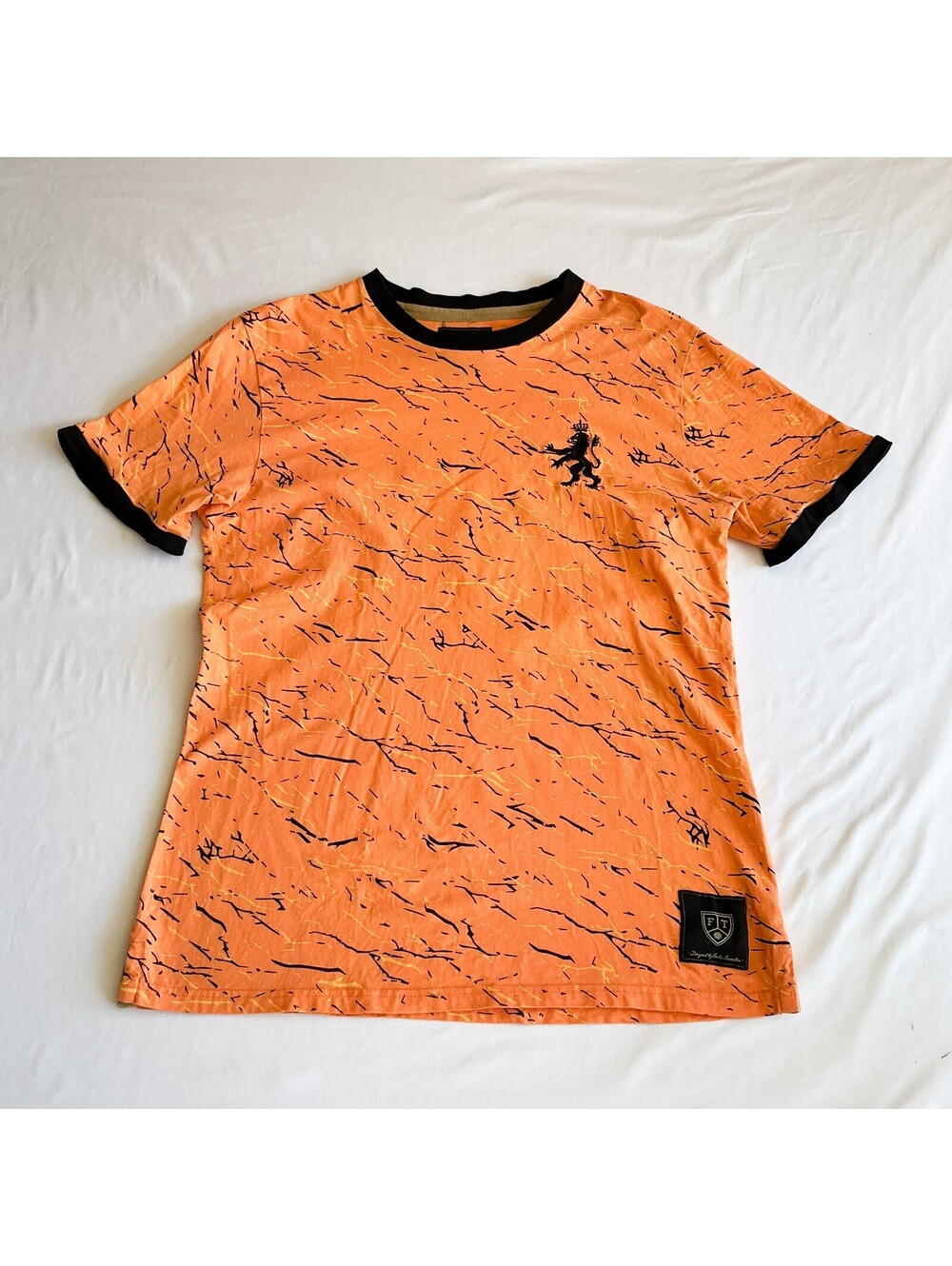Football Town Holland Orange Marble De Leeuw Home Retro Football Shirt XXL